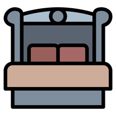 bed filled outline icon style