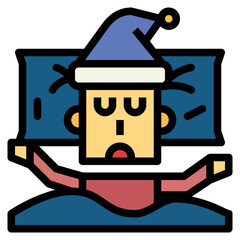 sleep filled outline icon style