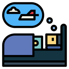 sleep filled outline icon style