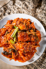 For dinner, steamed monkfish meal kit