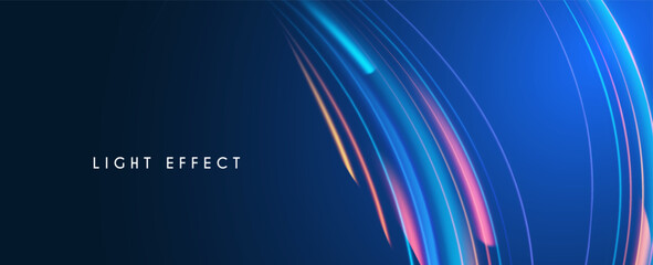 Motion striped light effect with fluid color. Abstract shining wave background. Magic screen design