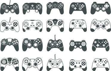 Game controller silhouette, Game Controller SVG, Video games joystick, Joypad SVG, playing device, Game console vector illustration. © DesignLands 