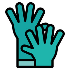 glove filled outline icon style