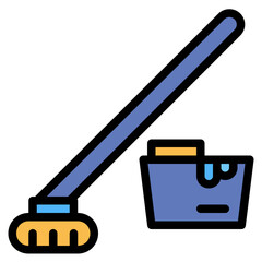 mop filled outline icon style