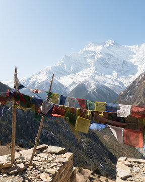 Prayer Flags and the Mountain Face