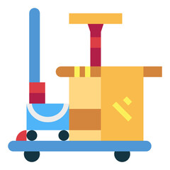 trolly cleaning flat icon style