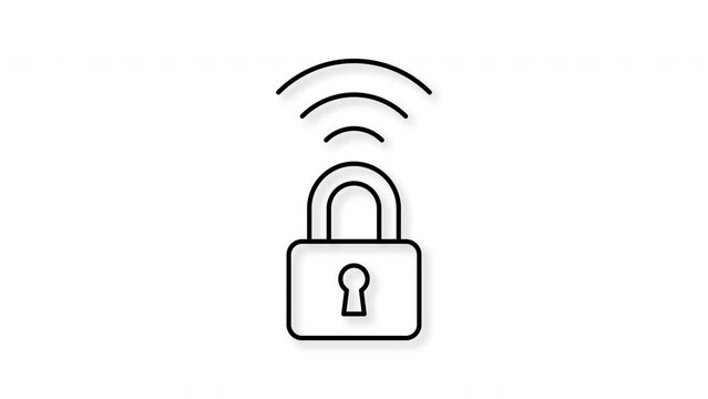 Secured internet connection concept. icon animation. motion graphics.