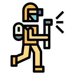 protective suit filled outline icon style