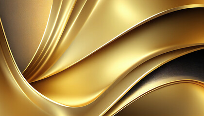 Realistic luxury golden background with elements, Generative AI