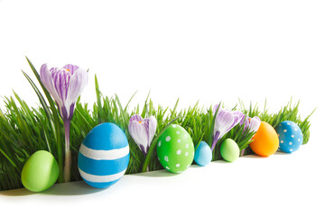 Easter eggs in grass