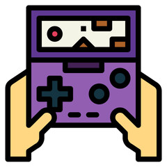 play gam filled outline icon style