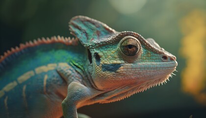 Fototapeta premium green lizard on a branch