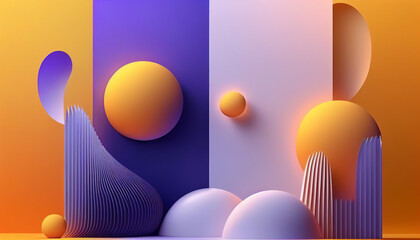 colorful minimal background gradient style design with sphere, Generative AI