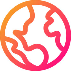 Globe icon in gradient colors. World signs illustration.