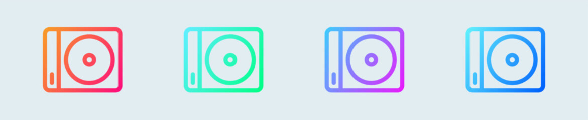Disc line icon in gradient colors. Album signs vector illustration.