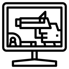 shooting game line icon style