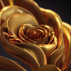 Beautiful luxury rose made of gold.