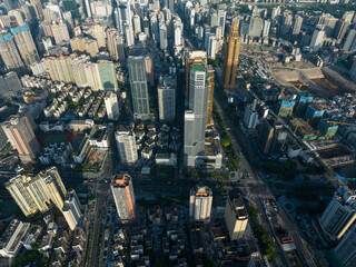 Shenzhen ,China - Circa 2022: Aerial view of landscape in Shenzhen city, China