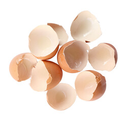 broken egg shells isolated on white, transparent background, png