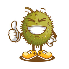 Cartoon character of durian with full of smile face