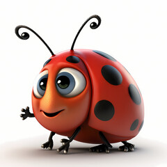 Obraz premium Lady Bug Isolated On White Background. Generative AI