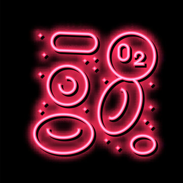 blood with oxygen neon glow icon illustration