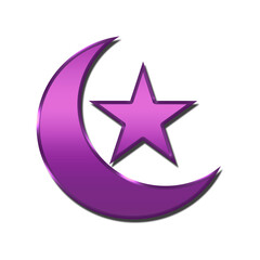 Purple moon star design ornament islamic element template purple