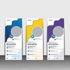 stylish modern roll up standee banner design professional roll up stand banner template. x-banner, and flag-banner.