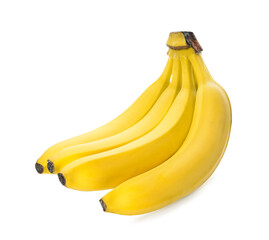 Bunch of ripe yellow bananas isolated on white