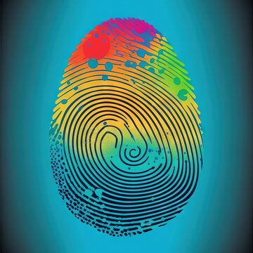 Login with fingerprint scanning technology. Fingerprint to identify personal. Security system concept. Generative Ai