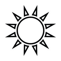 sun icon, sunny vector, hot illustration