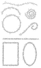 Blätter Rahmen und Linien Zierlinien Verzierung Handgemalt