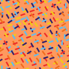 Fun colorful line doodle seamless pattern. Creative minimalist style art background for children or trendy design.