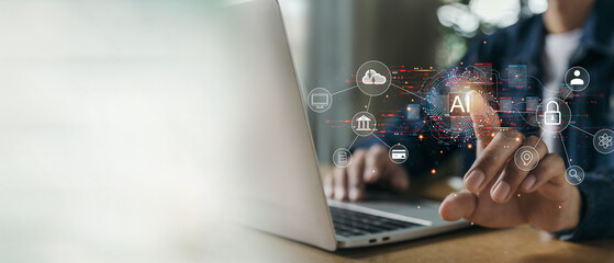 AI learning and business artificial intelligence, modern , transformation of ideas and the adoption of technology in business in the digital age, enhancing global business capabilities , Ai.