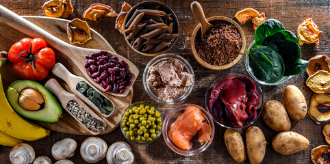 Composition with food products rich in niacin