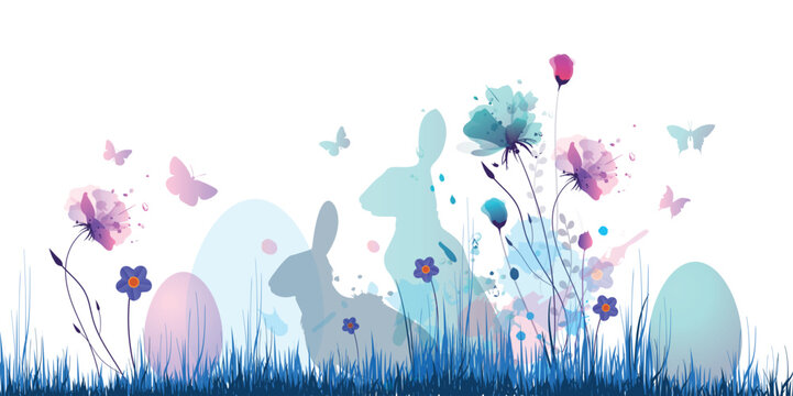 grafica, composizione, pasqua, coniglietti di pasqua