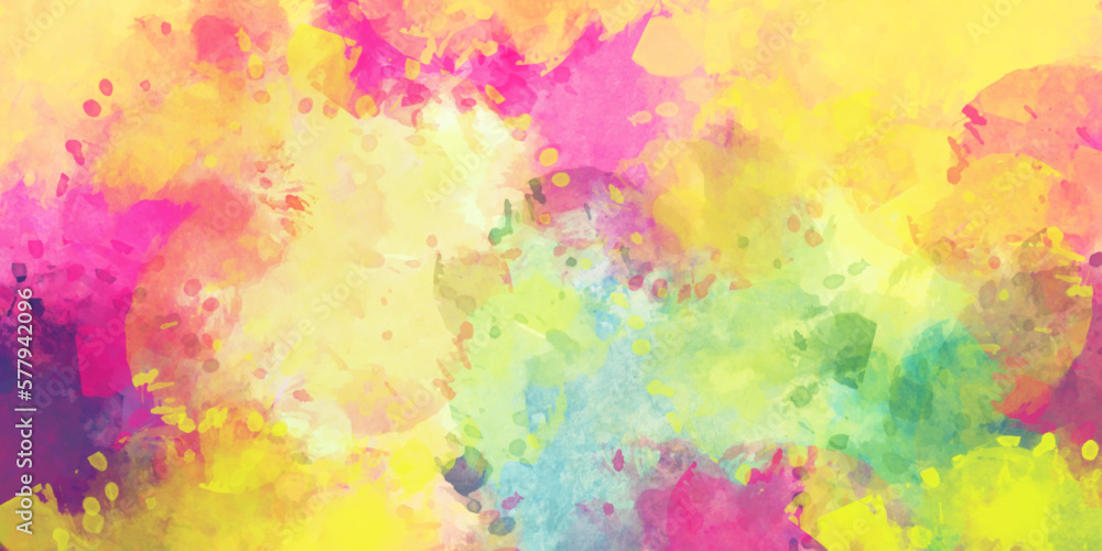 Aufkleber abstract gradient colorful watercolor background on white paper texture. abstract banner and canvas 