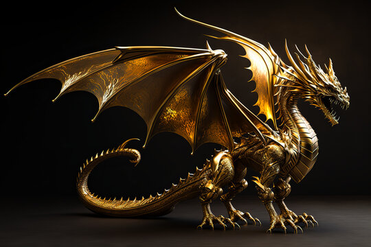 fantasy gold dragon