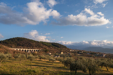 Molise, Italy.  Spectacular winter panorama.
