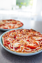 vegetarian pizza with capsicum and plant-based bacon