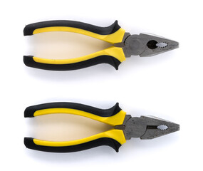 Obraz premium Used combination pliers isolated on white , front and back view