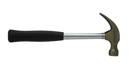 Hammer with black handle isolated on white