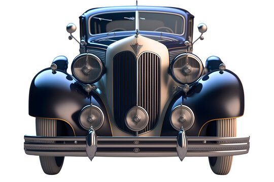 Antique Car, Art Deco Era Car, Retro Automobile, Old-Fashioned Automobile Collector's Model 1