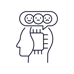 Opinion mining icon, Emotion detection icon,
Mood analysis icon, Text sentiment icon, Sentiment tracking icon, Tone analyzer icon, Social sentiment icon,
Customer sentiment, vector, editable stroke.