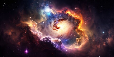 Obraz na płótnie Canvas A Surreal Nebula Galaxy Background, generative ai