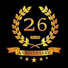 26 th Anniversary logo template illustration. suitable for you