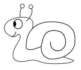 Cartoon Snail Line Drawing