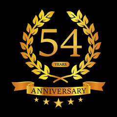 54 th Anniversary logo template illustration. suitable for you