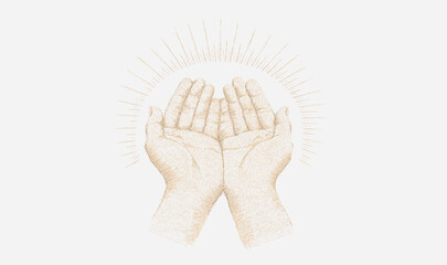 pencil drawing of a praying hand