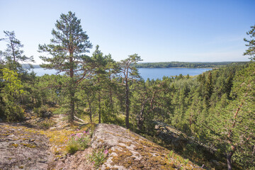 View of the Ladoga skerries. Karelia Republic, Russia